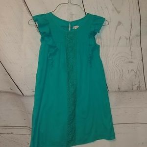 Cat and Jack Green Cap Sleeve Lace Panel  Lined